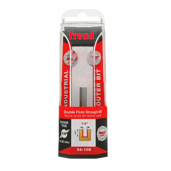Freud Double Flute Straight Bit 1/4" SH, 1/4" D, 5/8" CL