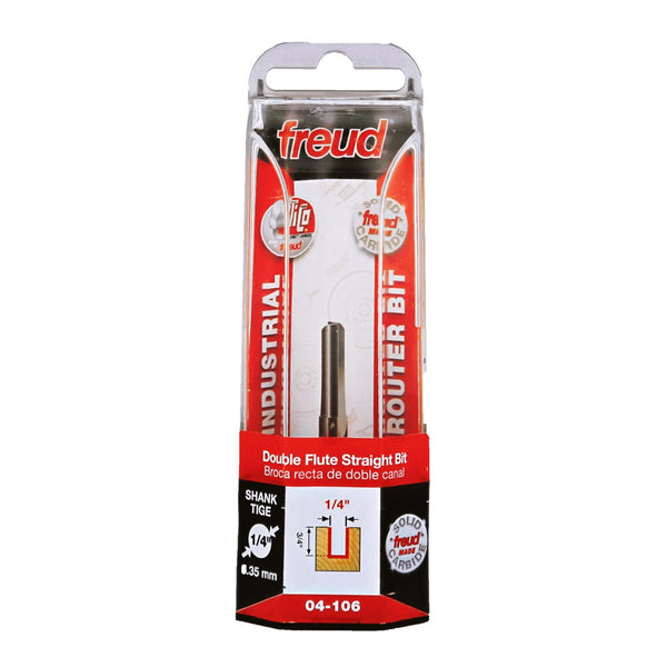 Freud Double Flute Straight Bit 1/4" SH, 1/4" D, 3/4" CL