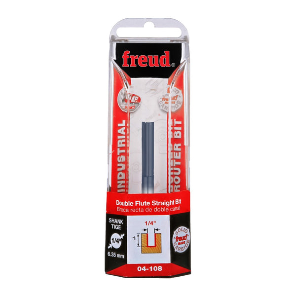 Freud Double Flute Straight Bit 1/4" SH, 1/4" D, 1" CL