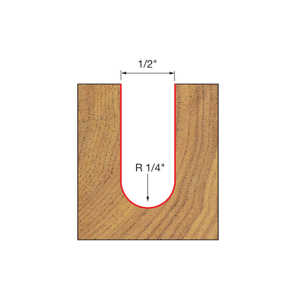 Freud Round Nose Bit 1/2" Shank x 1/4" Radius