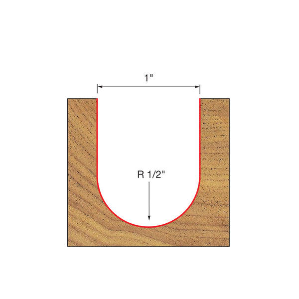 Freud Round Nose Bit 1/2" Shank x 1/2" Radius