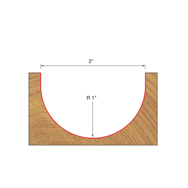 Freud Round Nose Bit 1/2" Shank x 1" Radius