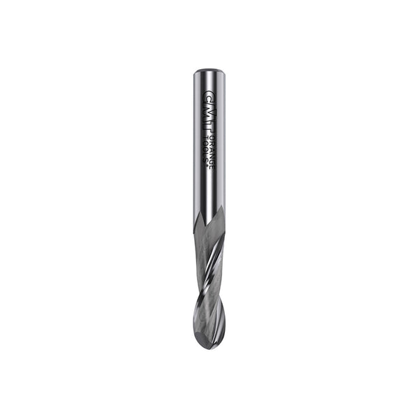 CMT 2 Flute Upcut Round Nose Router Bit 1/4" SH, 1/8" D, 1/2" CL