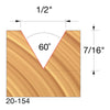 Freud 60° V Grooving Bit 1/4" SH, 1/2" D, 1/2" CL