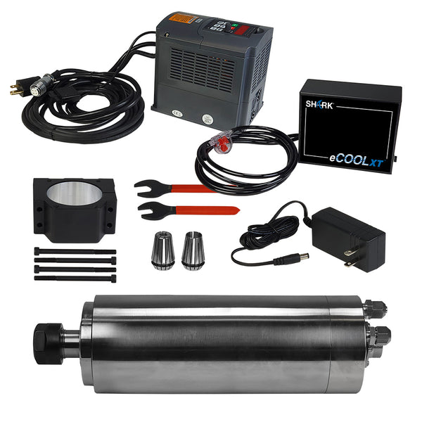 Next Wave CNC Shark 3hp Water-Cooled Spindle Kit with E-COOL XT