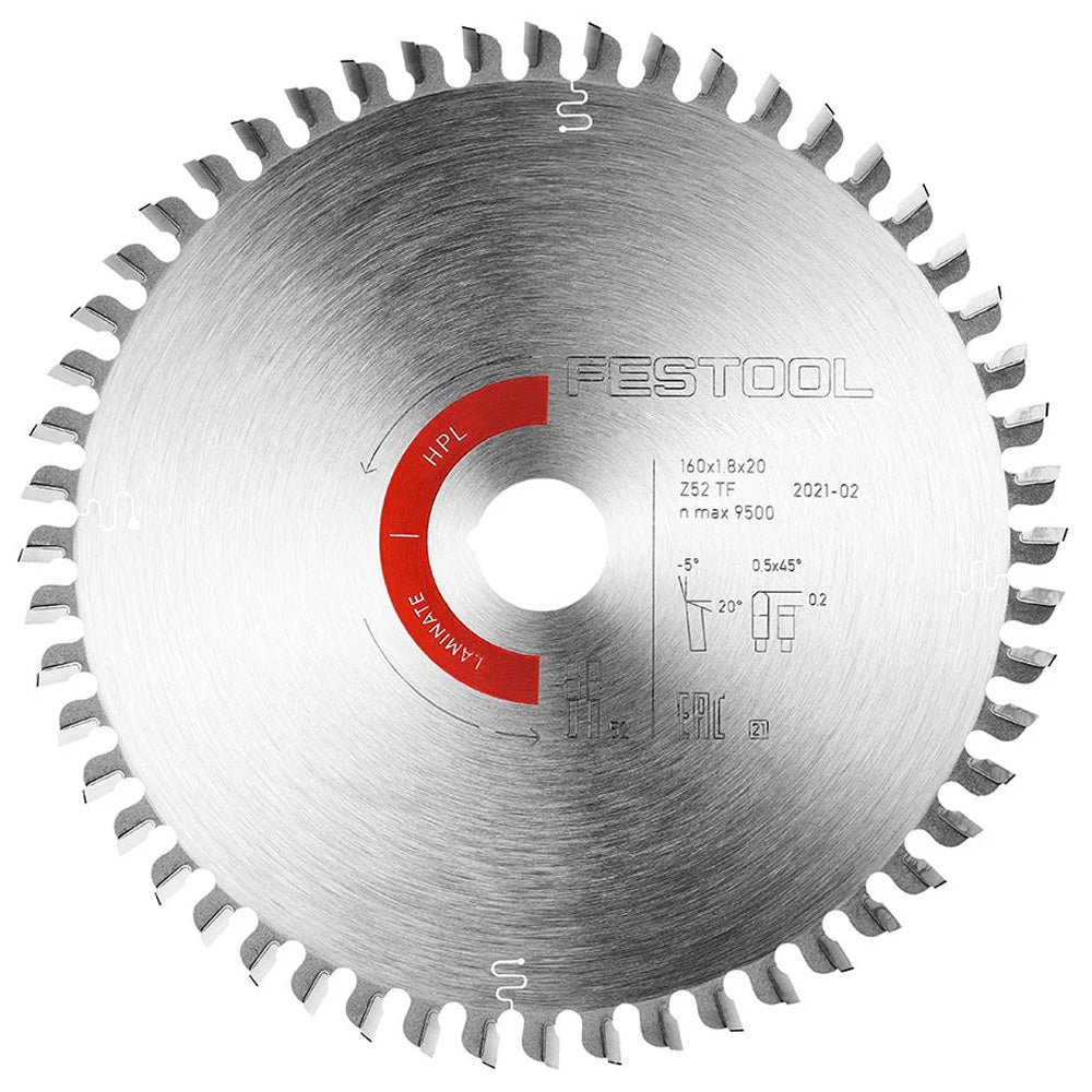 Festool Saw Blade, Laminate/HPL, 52 Teeth, For TS 55 F / TSC 55 K / HK(C) 55 (1.8 mm Kerf)