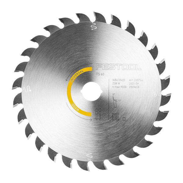 Festool Saw Blade Wood Universal, 28 Teeth, for TS/TSV 60 & CSC SYS