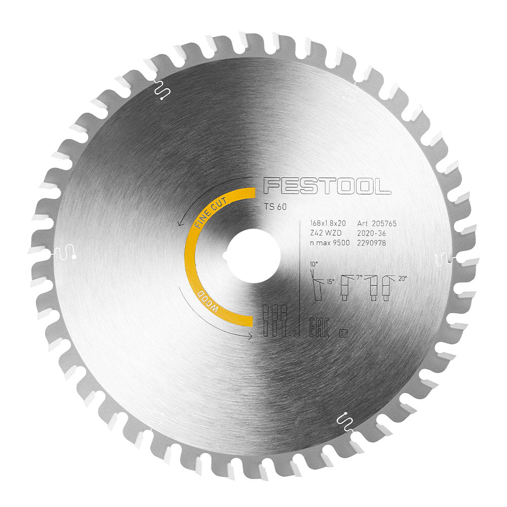 Festool Saw Blade Wood Fine Cut, 42 Teeth, for TS/TSV 60 & CSC SYS