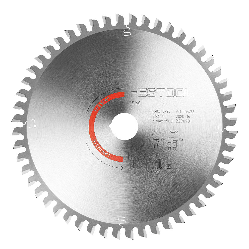 Festool Saw Blade Laminate/HPL, 52 Teeth, for TS/TSV 60 & CSC SYS