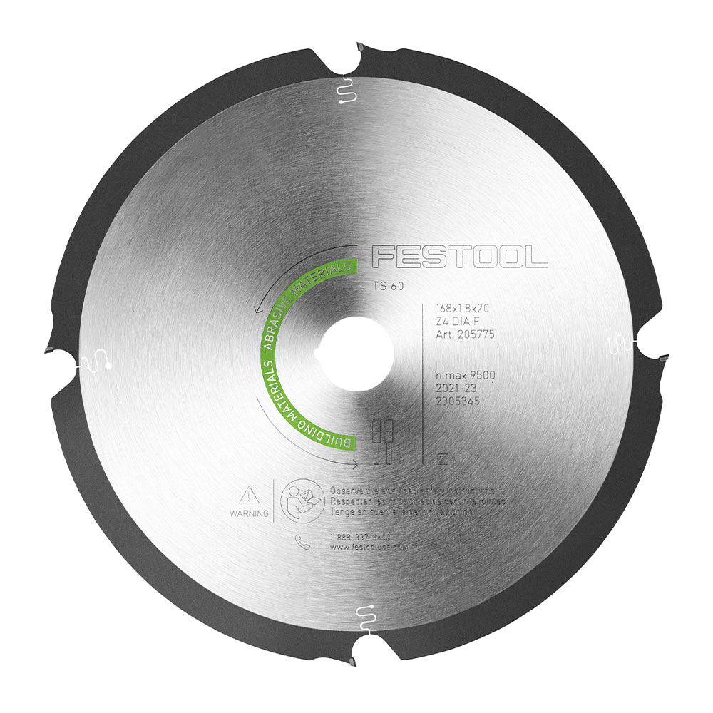 Festool Diamond Saw Blade Abrasive Materials, 4 Teeth, for TS/TSV 60