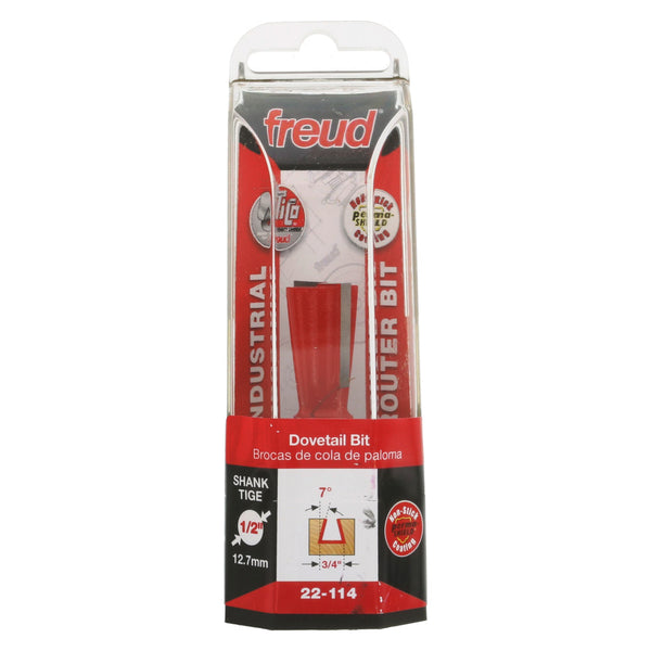 Freud Dovetail Bit 1/2" SH, 3/4" D, 7/8" CL