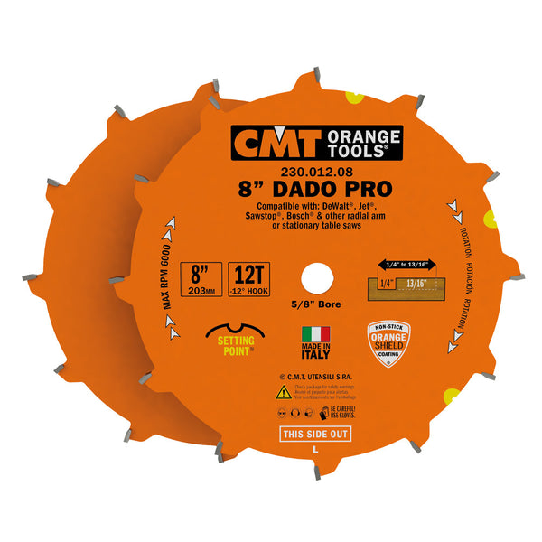CMT 8" Pro Dado Set (SawStop Compatible)