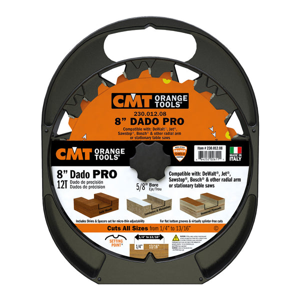 CMT 8" Pro Dado Set (SawStop Compatible)