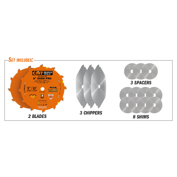 CMT 8" Pro Dado Set (SawStop Compatible)