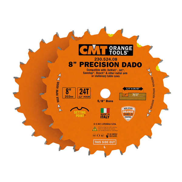 CMT 8" Precision Dado Set (SawStop Compatible)