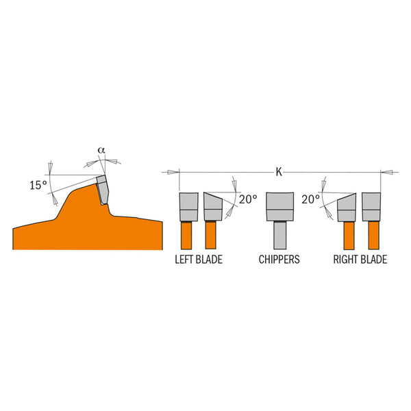 CMT 8" Precision Dado Set (SawStop Compatible)