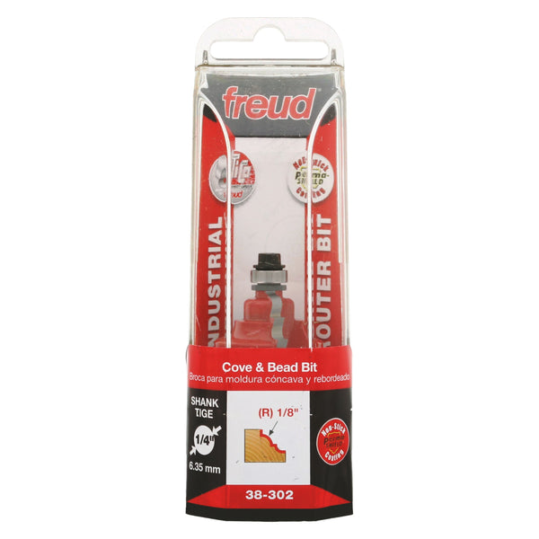 Freud Cove & Bead Bit 1/4" SH, 1-5/32" D, 5/8" CL