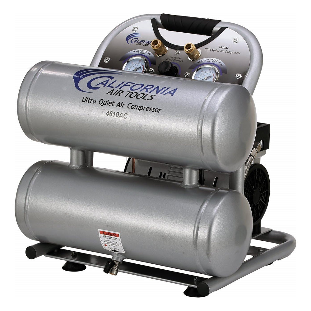 California Air Tools 4610AC Air Compressor 1hp (4.6 Gal. Aluminum Twin Tanks)