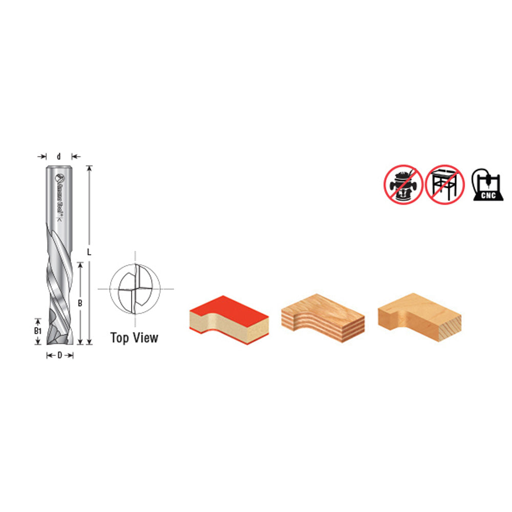 Amana Compression Spiral CNC Router Bit 1/2
