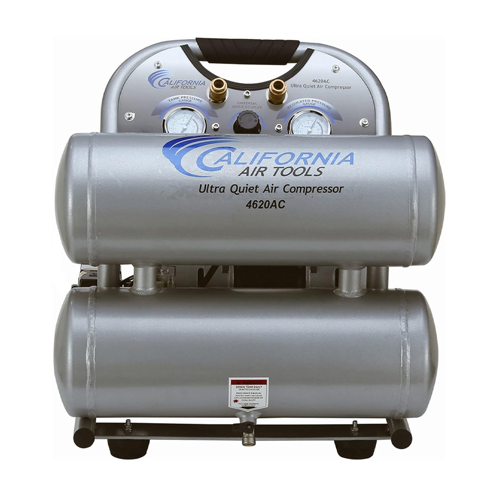 California Air Tools 4620AC Air Compressor 2hp (4.6 Gal. Aluminum Twin Tanks)