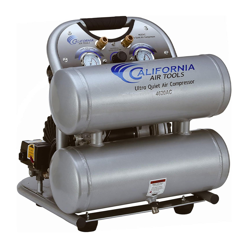 California Air Tools 4620AC Air Compressor 2hp (4.6 Gal. Aluminum Twin Tanks)