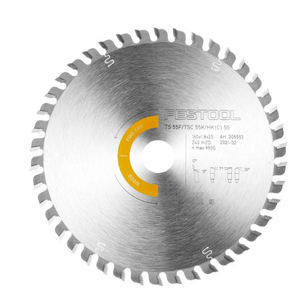 Festool Saw Blade, Wood, Fine Cut, 48 Teeth, For TS 55 R / TSC 55 R (2.2 mm Kerf)