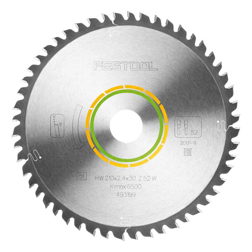 Festool Saw Blade, Fine Tooth, 52 Teeth, For TS 75 (2.6 mm Kerf)