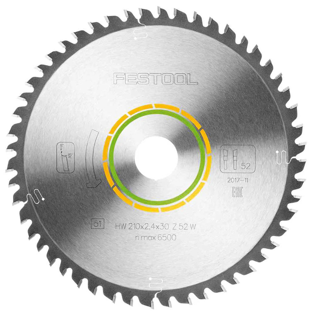 Festool Saw Blade, Fine Tooth, 52 Teeth, For TS 75 (2.6 mm Kerf)