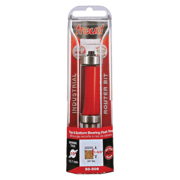 Freud Top & Bottom Bearing Flush Trim Bit 1/2" SH, 3/4" D, 1-5/8" CL