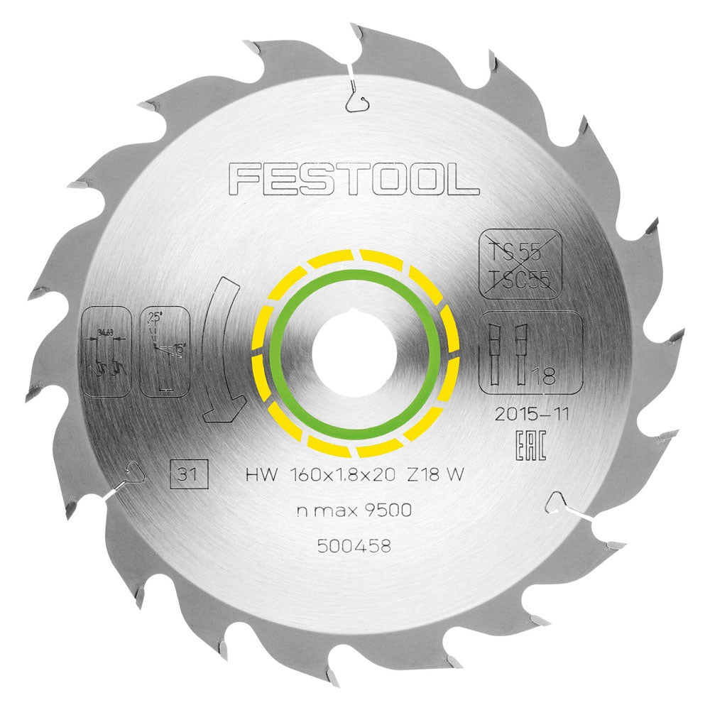 Festool Saw Blade Wood Standard, 18 Teeth, For TS 55 F / TSC 55 K / HK(C) 55