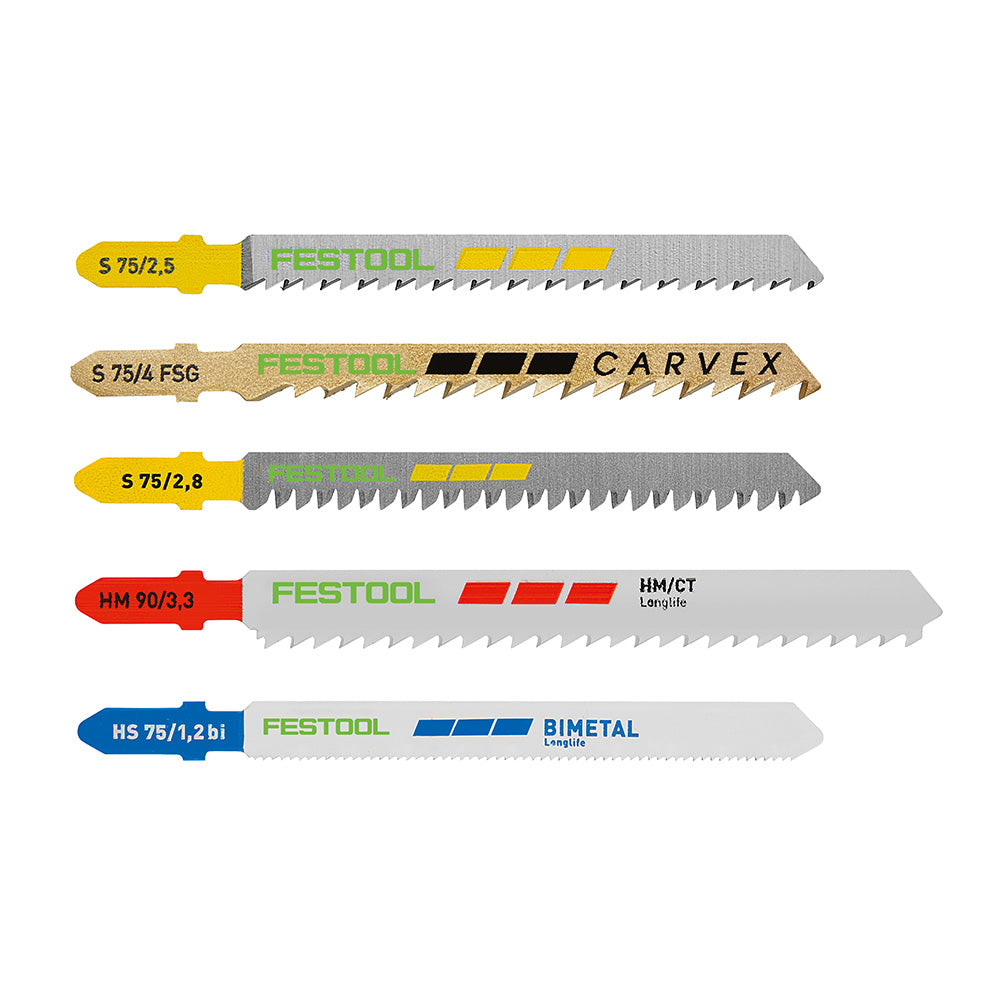 Festool Jigsaw Blade Set STS-Sort/21 W/P/M (21 Pack)