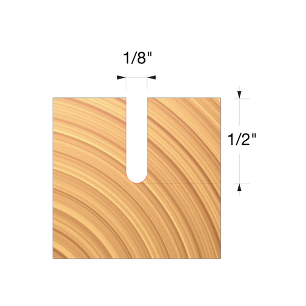 Freud Ball Nose Up-Cut Router Bit 1/4" SH, 1/8" D, 1/2" CL