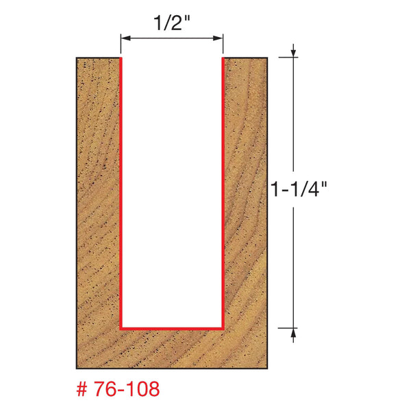 Freud Down Spiral Router Bit 1/2" SH, 1/2" D, 1-1/4" CL