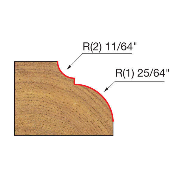 Freud Table Top Edge Classical Bold Bit 1/2" SH, 1-5/8" D, 5/8" CL