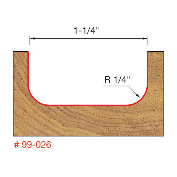 Freud Dish Carving Router Bit 1/2" Shank x 1/4" Radius