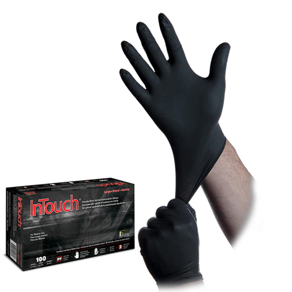 Atlantic Safety Products InTouch 5mil Black Nitrile Powder-Free Exam Gloves