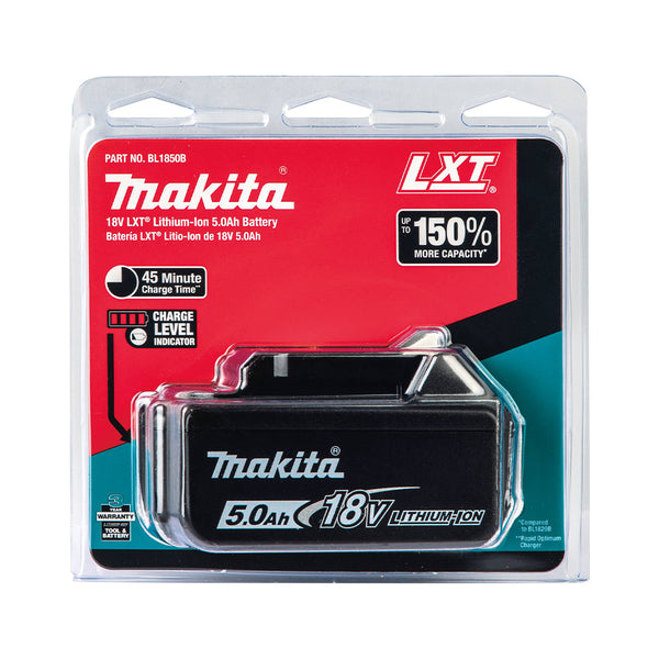 Makita BL1850B 18V LXT Lithium‑Ion 5.0Ah Battery
