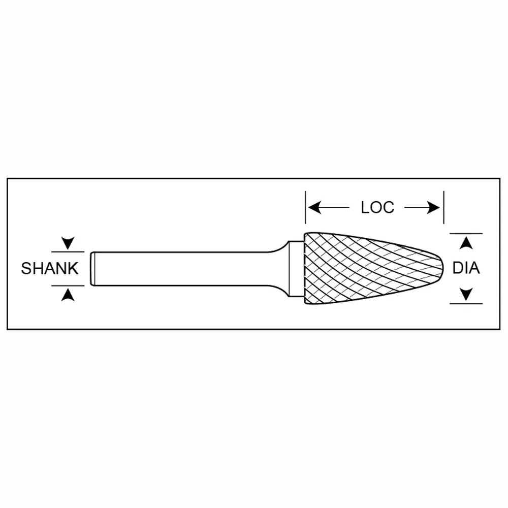 HTC SL-1 Double Cut Carbide Burr 1/4