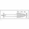 HTC SL-1 Double Cut Carbide Burr 1/4" SH, 1/4" D, 5/8" CL