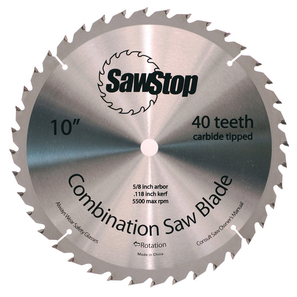 SawStop 10" x 40T Combination Table Saw Blade