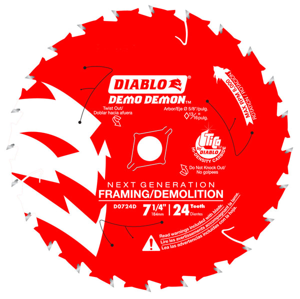 Diablo 7-1/4" x 24T Demo Demon Framing/Demolition Saw Blade