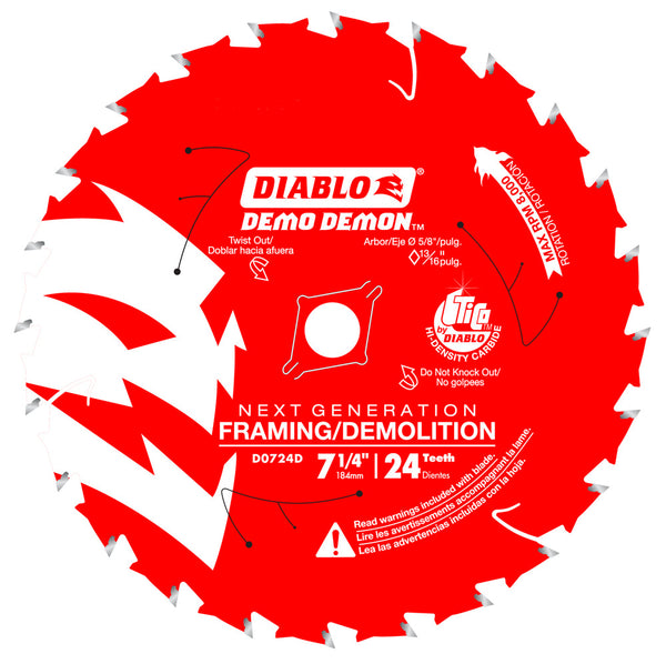 Diablo 7-1/4" x 24T Demo Demon Framing/Demolition Saw Blades (10 Pack)