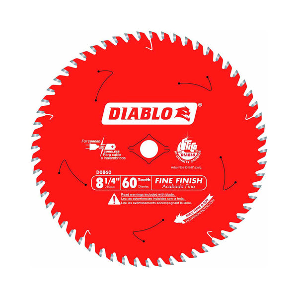 Diablo 8-1/4" x 60T Fine Finish Saw Blade
