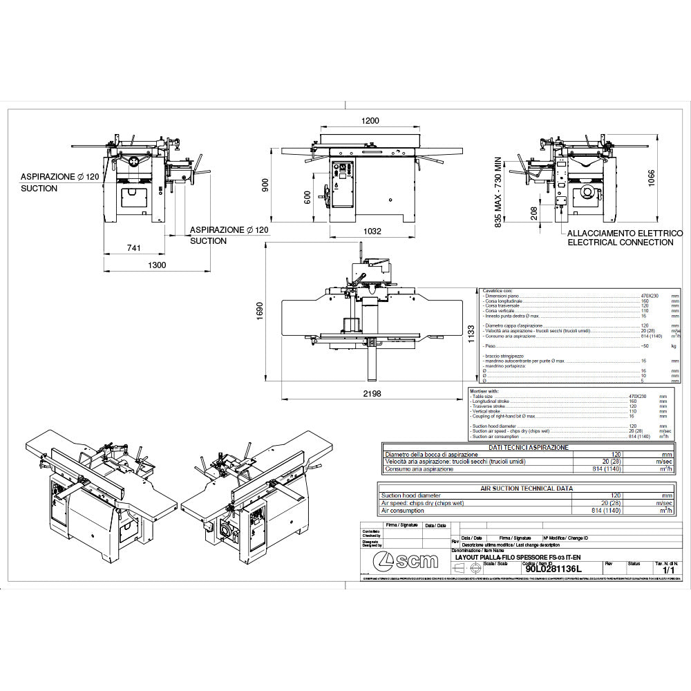 SCM Minimax FS 41ES - Xylent Jointer/Planer (3-Phase)