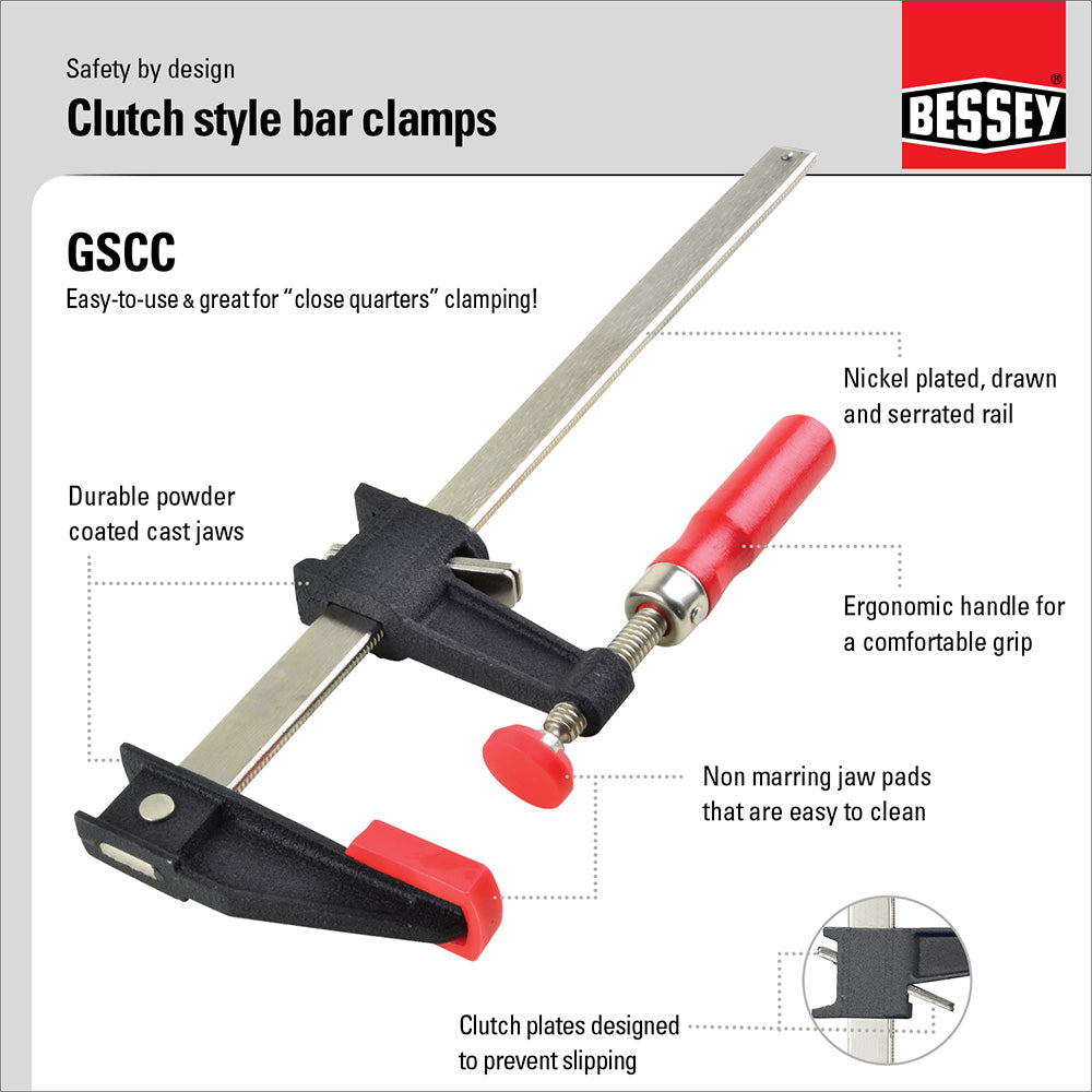 Bessey Clutch Style Bar Clamps (GSCC Series)