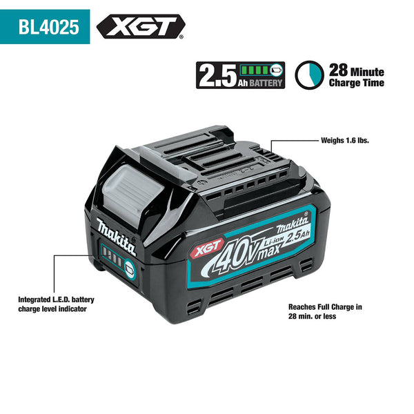 Makita GT201M1D1 40V XGT Cordless 2-Piece Drill & Driver Combo Kit (2.5 Ah/4.0 Ah)
