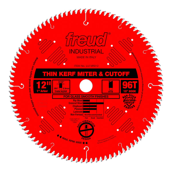 Freud 12" x 96T Thin Kerf Ultimate Cut-Off Blade