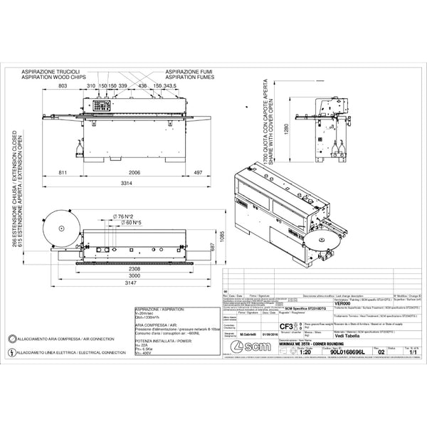 SCM Minimax ME 35ETR Edge Bander - 3 Phase With Pre-Milling & Corner Rounding