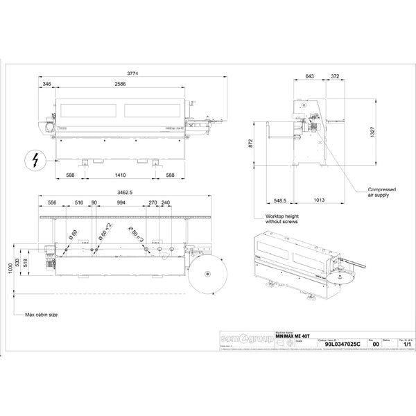 SCM Minimax ME 40ET Edge Bander - 3 Phase