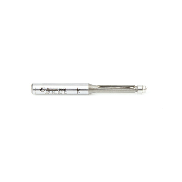Amana Mini Flush Trim Router Bit w/Ball Bearing 1/4" SH, 3/16" D, 3/4" CL